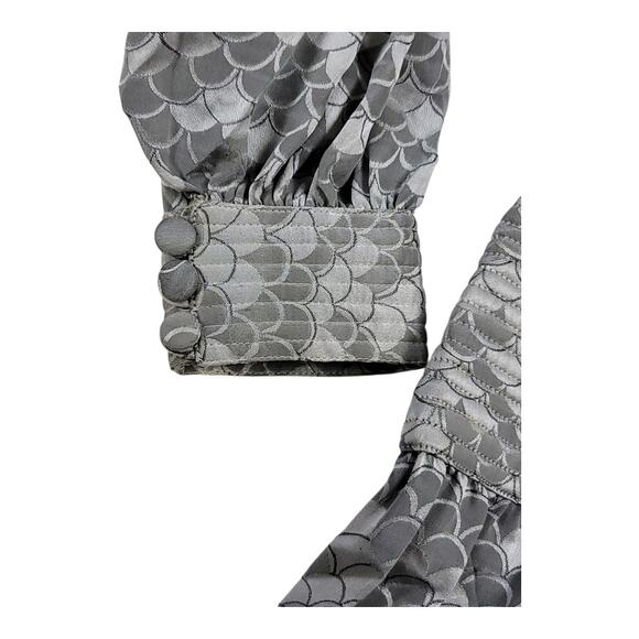 Saks‎ 5th Ave Vintage Adelel Simpson Gray Long Sleeve Zip Back Dress  Size 10 - Picture 3 of 16